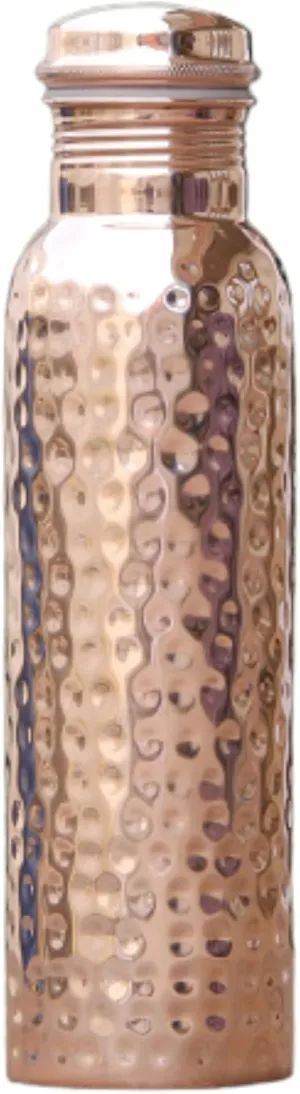 Hammered Copper Bottle 34oz, Leakproof Ayurvedic Copper Vessel for Yoga, Gym, Sports, Travel & Daily Use