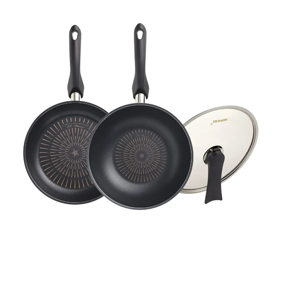 Happycall Plasma IH Titanium Frypan & Wok Set - 28cm
