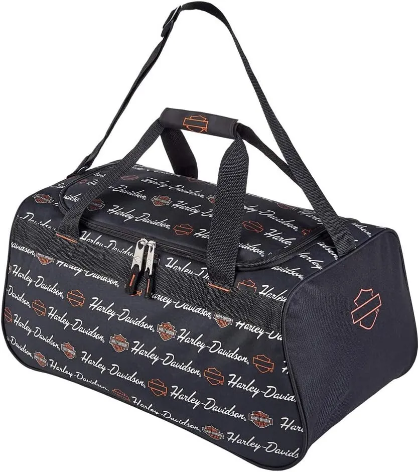 Harley-Davidson Signature Script Sports Duffel Bag w/Adjustable Strap - Black