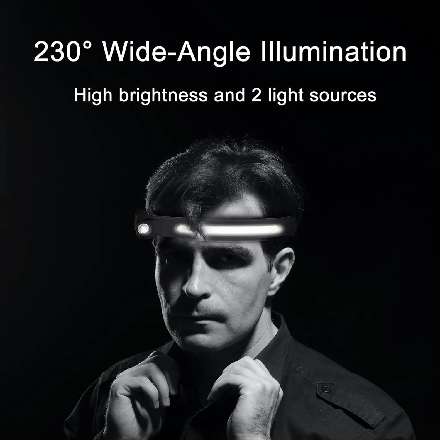 Headlamp Flashlight, 3Pack Rechargeable LED Headlamps 1200Lumens 2 COB 230°Wide Beam Headlight with Motion Sensor Bright 5 Modes Lightweight Waterproof Head Lamp for Outdoor Running, Camping Hiking