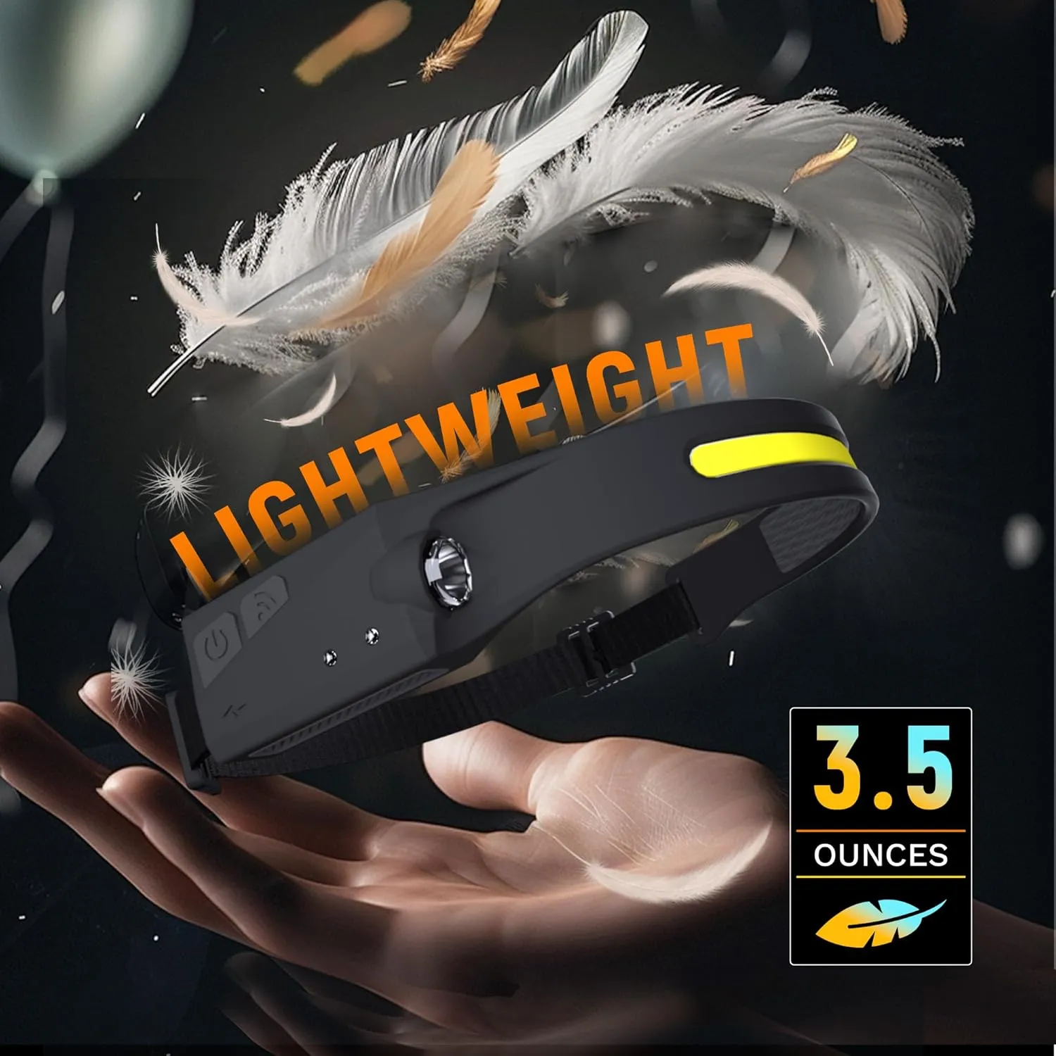Headlamp Flashlight, 3Pack Rechargeable LED Headlamps 1200Lumens 2 COB 230°Wide Beam Headlight with Motion Sensor Bright 5 Modes Lightweight Waterproof Head Lamp for Outdoor Running, Camping Hiking