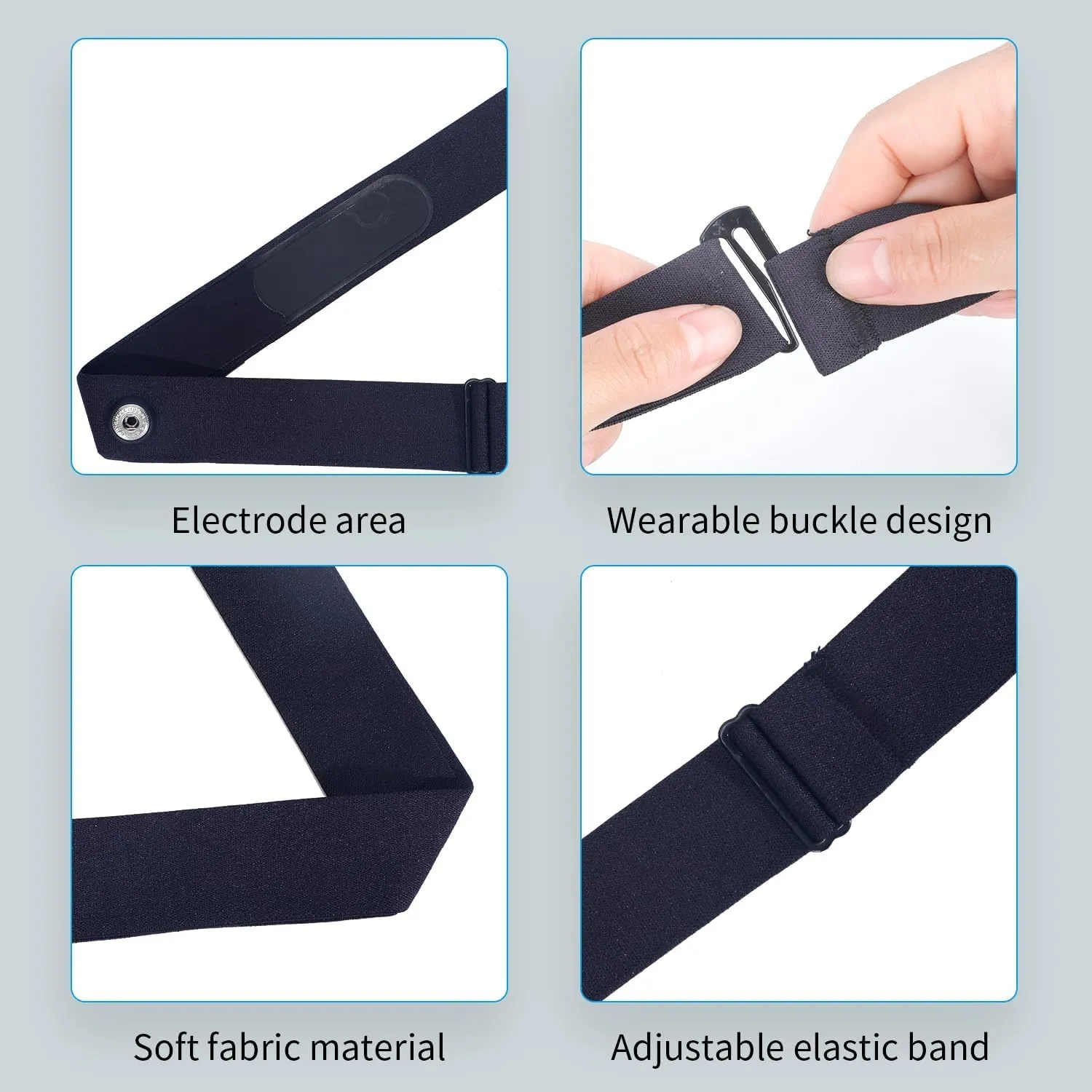 Heart Rate Monitor Replacement Strap, Adjustable Chest Band Compatible with Myzone MZ-SWITCH Black