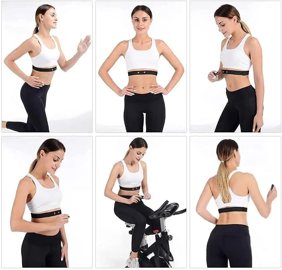Heart Rate Monitor Replacement Strap, Adjustable Chest Band Compatible with Myzone MZ-SWITCH Black