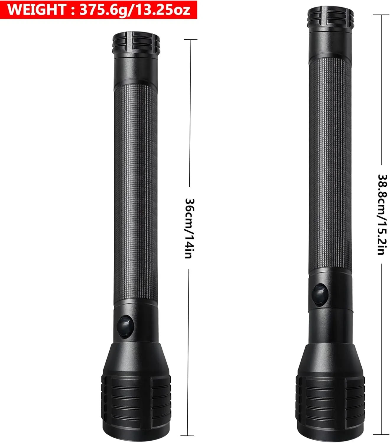 Heavy-Duty LED 4-Cell D Flashlight High Lumens, 3 Modes, Zoomable Flashlights for Power Outages, Hurricane Supplies, Camping