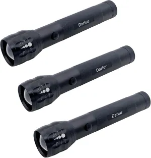 Heavy Duty LED Flashlight, 2-Cell D Battery Big Flashlights, Aluminum Alloy，3 Light Modes, high Lumen Zoomable Adjustable Focus，for Home ，Outdoor and Emergency Power Outages 3 Pick