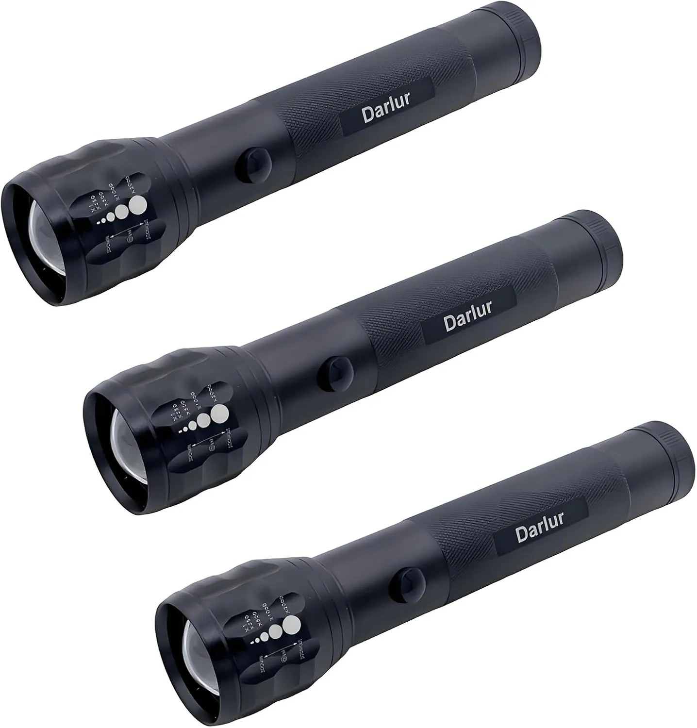 Heavy Duty LED Flashlight, 2-Cell D Battery Big Flashlights, Aluminum Alloy，3 Light Modes, high Lumen Zoomable Adjustable Focus，for Home ，Outdoor and Emergency Power Outages 3 Pick