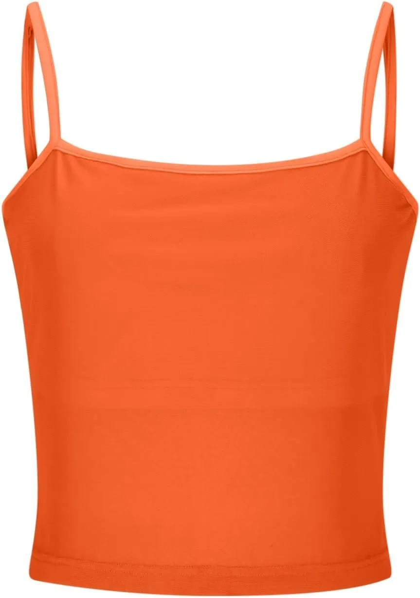 Heevina Camisole Tank Top Women Adjustable Spaghetti Strap Comfy Slim Fit Solid Vest Sleeveless Basic Cami Summer
