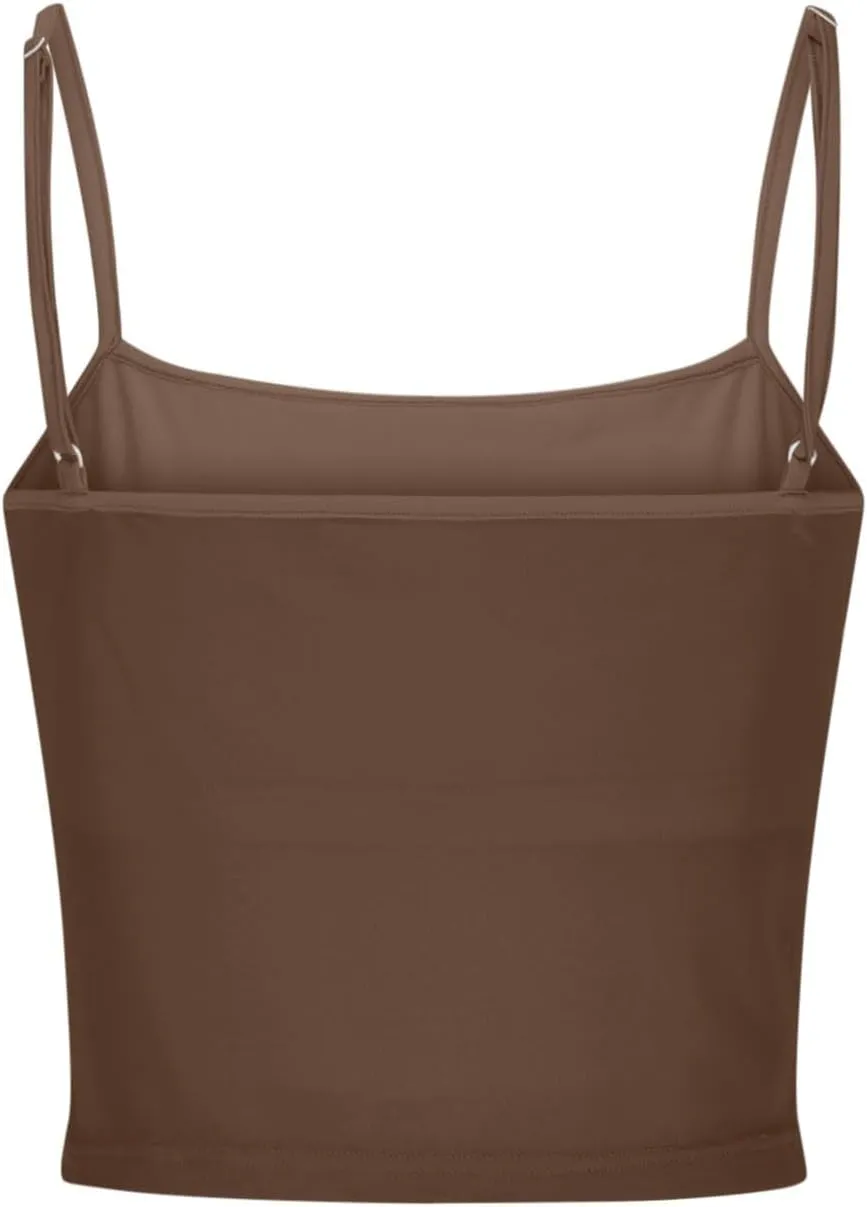 Heevina Camisole Tank Top Women Adjustable Spaghetti Strap Comfy Slim Fit Solid Vest Sleeveless Basic Cami Summer