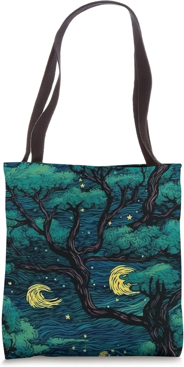 Hemlock Tree Starry Night Tote Bag