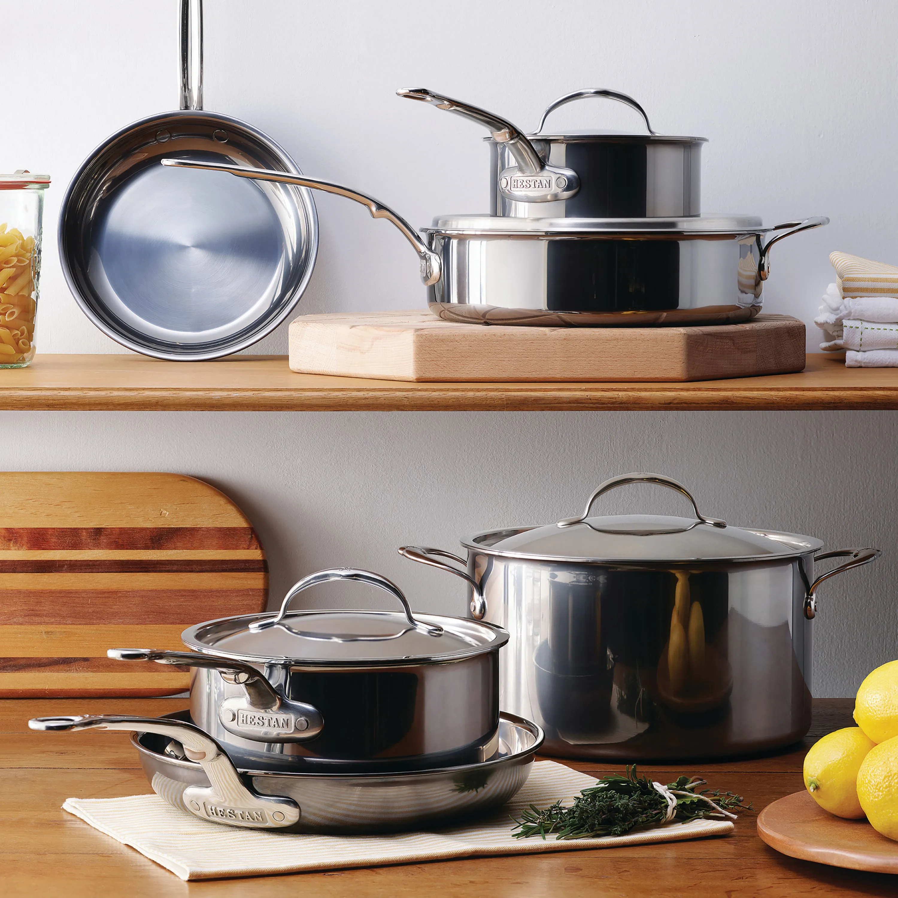 Hestan NanoBond 10 Piece Titanium Stainless Steel Cookware Set