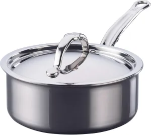 Hestan - NanoBond Collection - Titanium Stainless Steel 2-Quart Sauce Pan with Lid - Toxin, PFAS, & Chemical Free Clean Cookware, Induction Cooktop Compatible