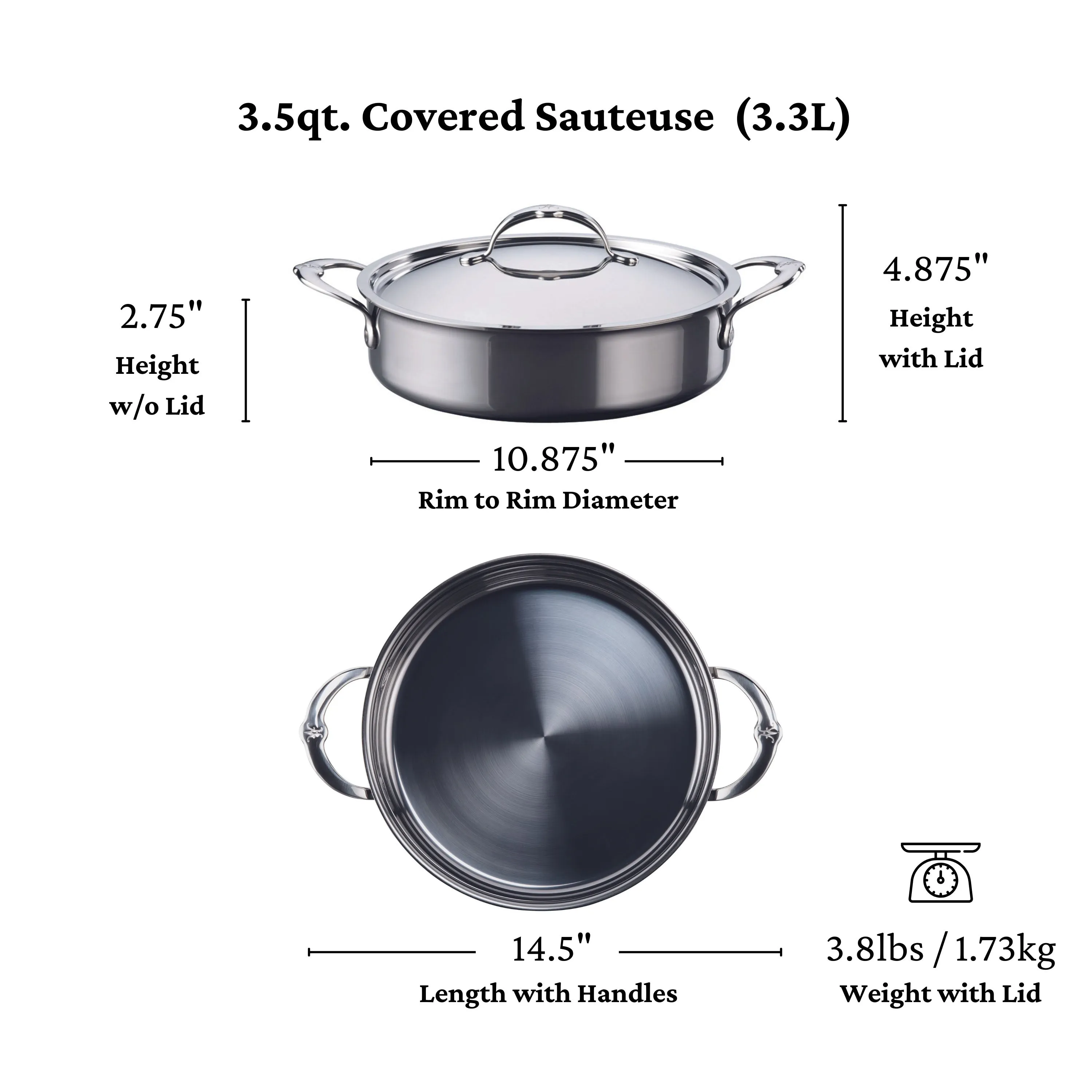 Hestan Nanobond Covered Braiser/Sauteuse - 3.5qt (26cm)