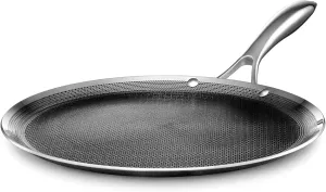 HexClad Hybrid Nonstick 12-Inch Griddle Pan, Stay-Cool Handle, Dishwasher-Friendly, Oven-Safe Up to 900°F, Induction-Ready, Compatible with All Cooktops