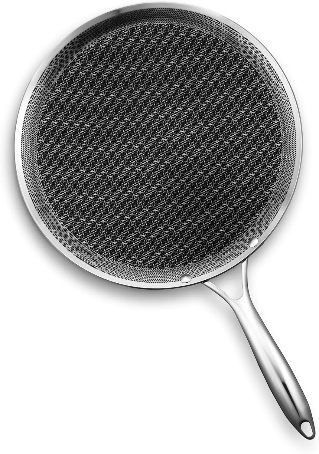HexClad Hybrid Nonstick 12-Inch Griddle Pan, Stay-Cool Handle, Dishwasher-Friendly, Oven-Safe Up to 900°F, Induction-Ready, Compatible with All Cooktops