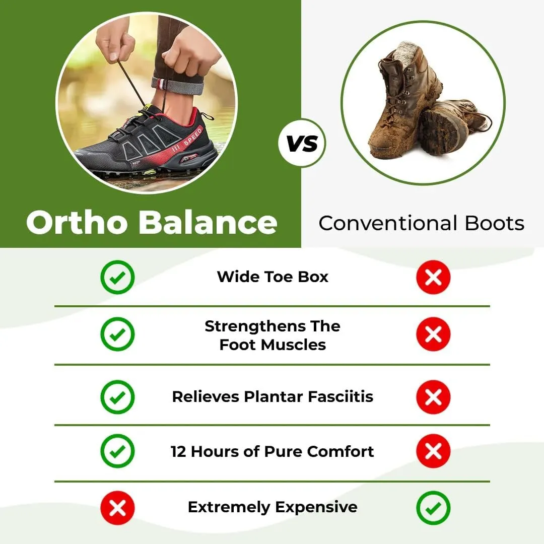 Hike Balance Shoes for Men, 2025 New Wide Toe Box Ortho Balance Shoes Women Men, Non-Slip Outdoor Comfortable Sneakers with Flexible Sole
