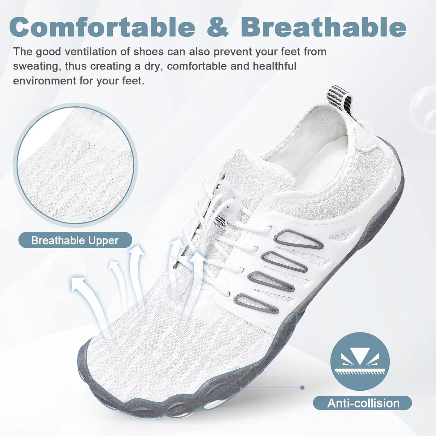 Hike Barefoot Water Shoes for Women Men Hike Lightweight Footwear Quick-Dry Swim Barefoot Shoes Breathable Non-Slip Wide Toe Box for Aqua Fishing River Pool Lake Hiking Kayaking Surfing