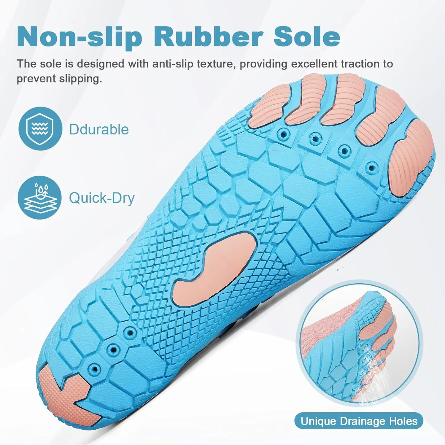 Hike Barefoot Water Shoes for Women Men Hike Lightweight Footwear Quick-Dry Swim Barefoot Shoes Breathable Non-Slip Wide Toe Box for Aqua Fishing River Pool Lake Hiking Kayaking Surfing