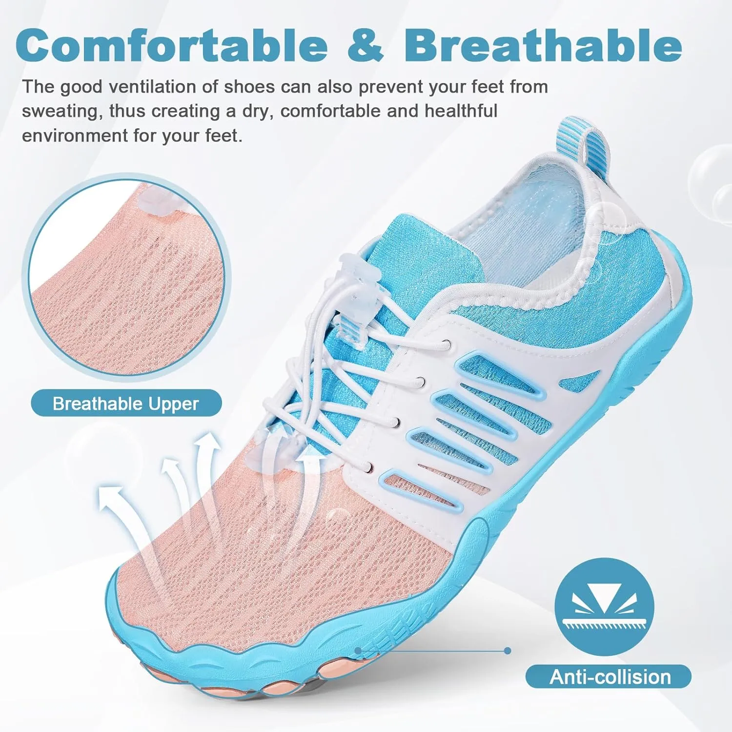 Hike Barefoot Water Shoes for Women Men Hike Lightweight Footwear Quick-Dry Swim Barefoot Shoes Breathable Non-Slip Wide Toe Box for Aqua Fishing River Pool Lake Hiking Kayaking Surfing
