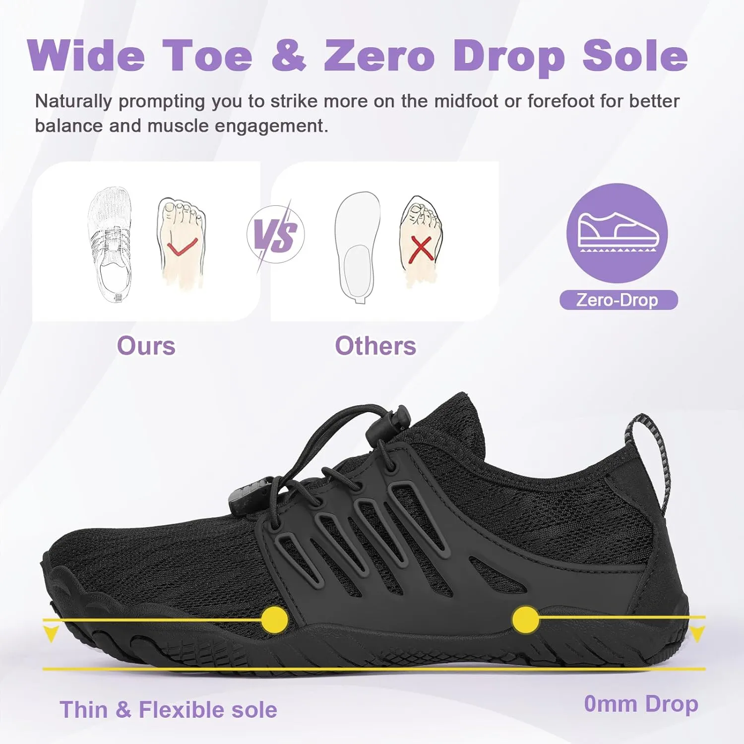 Hike Barefoot Water Shoes for Women Men Hike Lightweight Footwear Quick-Dry Swim Barefoot Shoes Breathable Non-Slip Wide Toe Box for Aqua Fishing River Pool Lake Hiking Kayaking Surfing