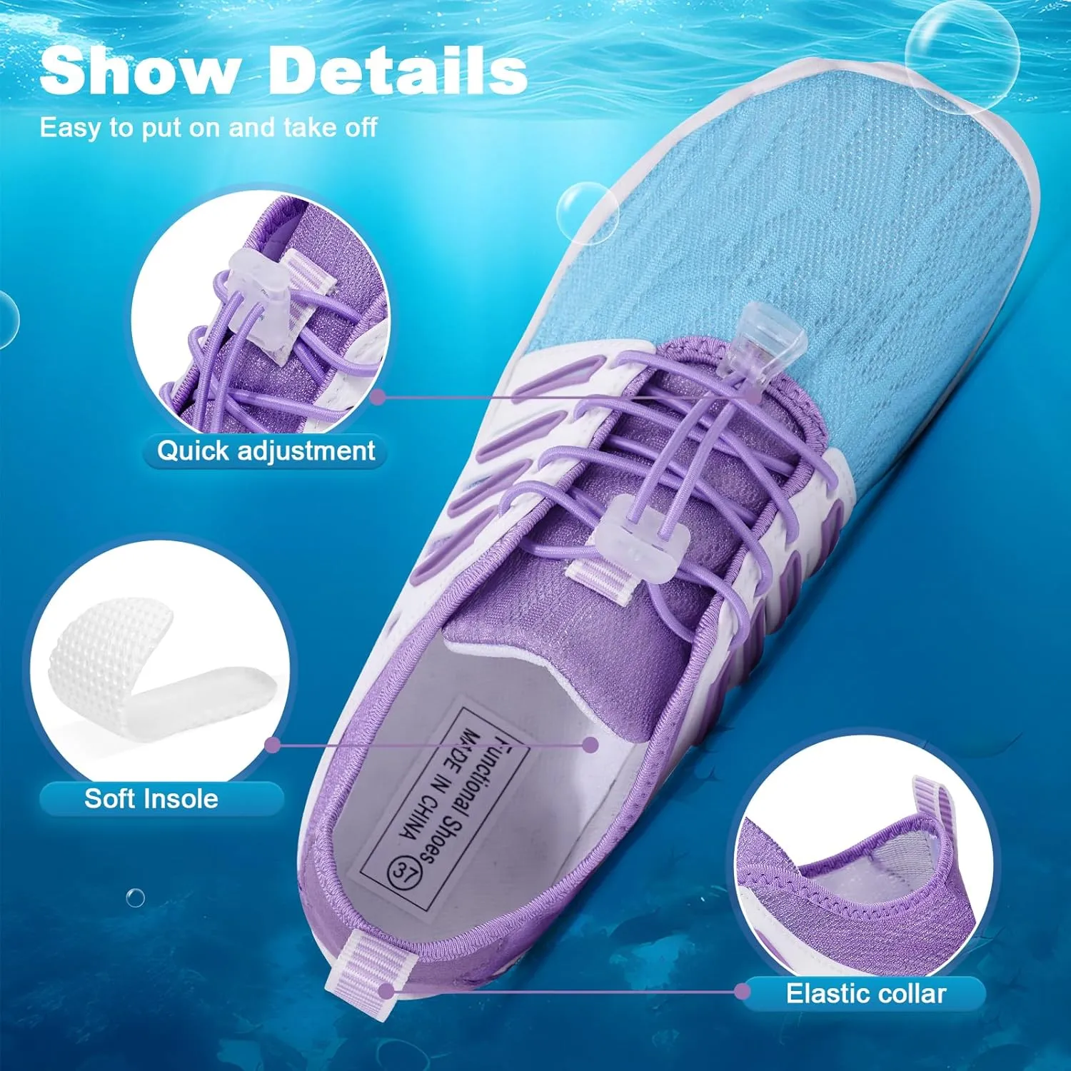 Hike Barefoot Water Shoes for Women Men Hike Lightweight Footwear Quick-Dry Swim Barefoot Shoes Breathable Non-Slip Wide Toe Box for Aqua Fishing River Pool Lake Hiking Kayaking Surfing
