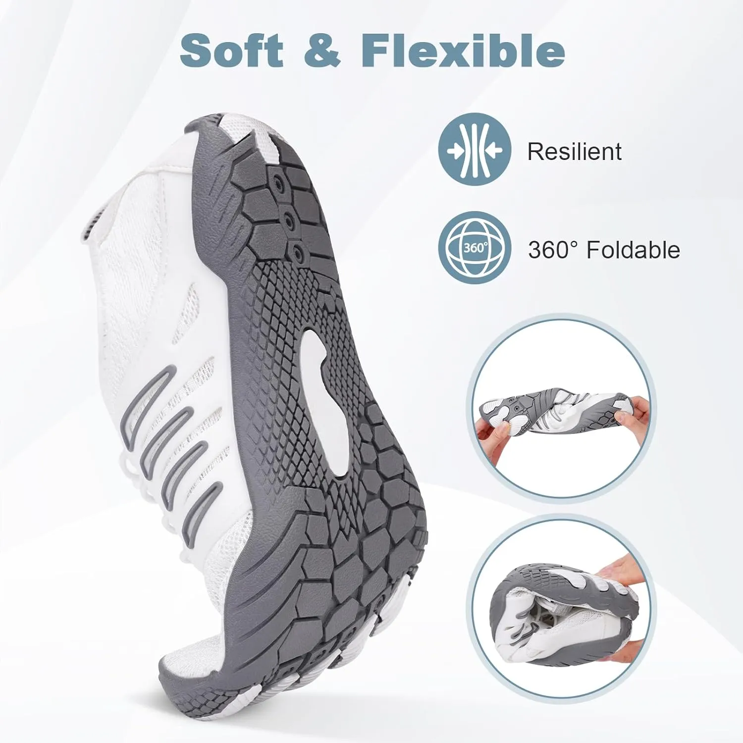 Hike Barefoot Water Shoes for Women Men Hike Lightweight Footwear Quick-Dry Swim Barefoot Shoes Breathable Non-Slip Wide Toe Box for Aqua Fishing River Pool Lake Hiking Kayaking Surfing