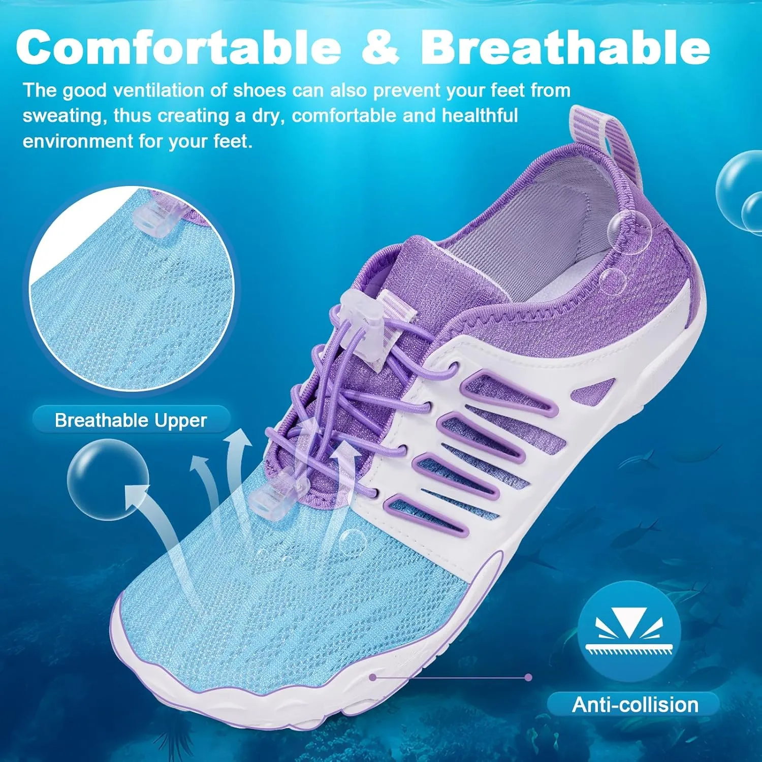 Hike Barefoot Water Shoes for Women Men Hike Lightweight Footwear Quick-Dry Swim Barefoot Shoes Breathable Non-Slip Wide Toe Box for Aqua Fishing River Pool Lake Hiking Kayaking Surfing