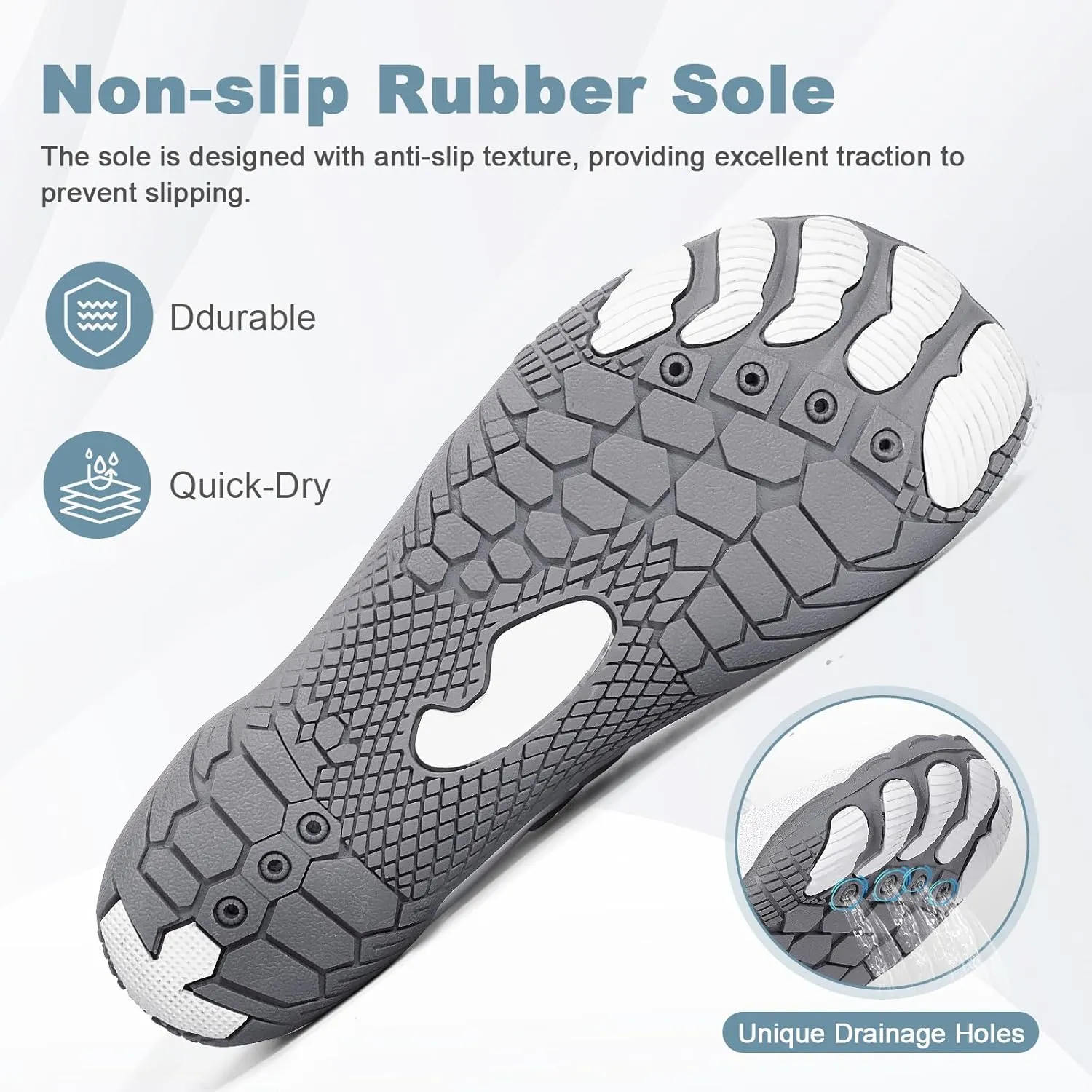 Hike Barefoot Water Shoes for Women Men Hike Lightweight Footwear Quick-Dry Swim Barefoot Shoes Breathable Non-Slip Wide Toe Box for Aqua Fishing River Pool Lake Hiking Kayaking Surfing