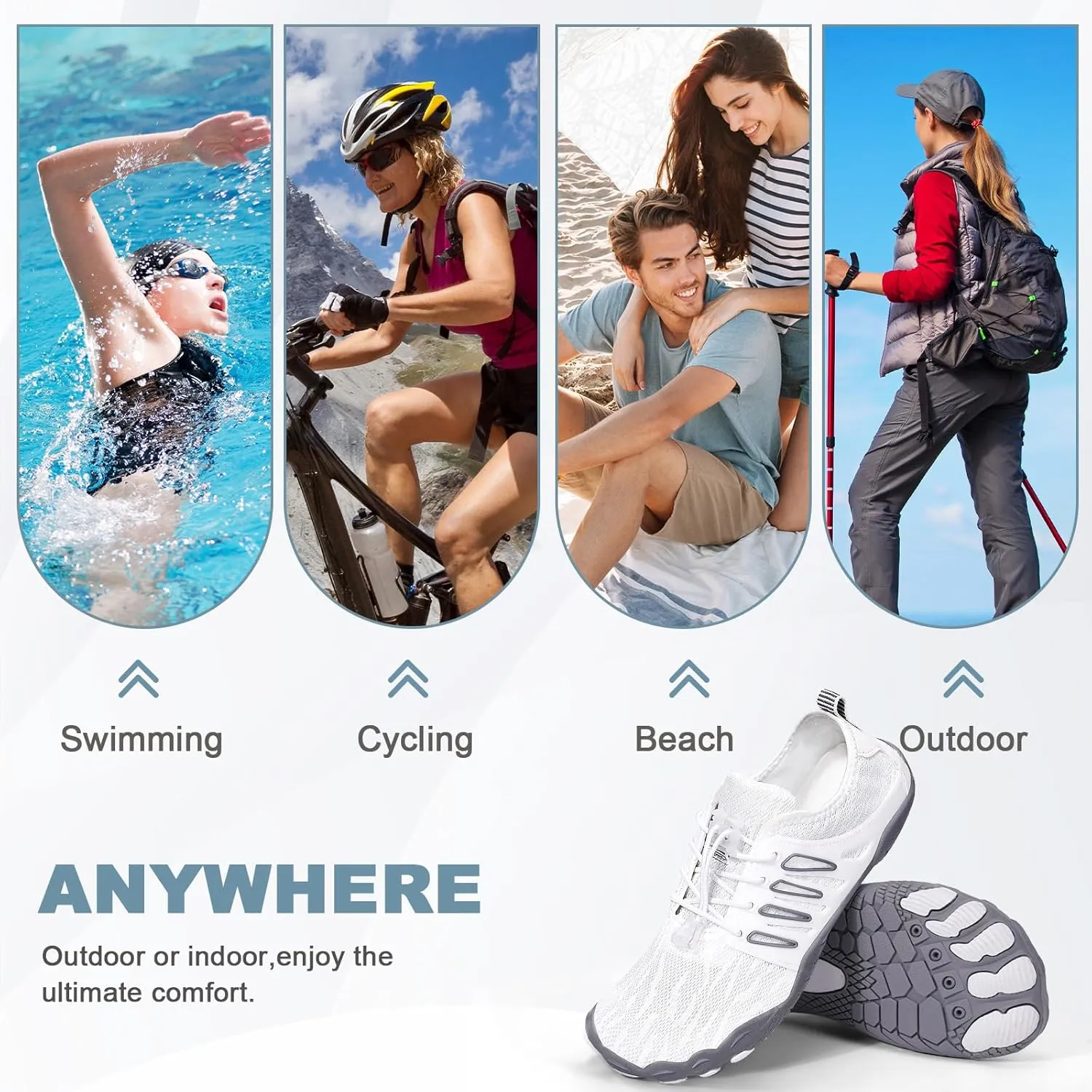 Hike Barefoot Water Shoes for Women Men Hike Lightweight Footwear Quick-Dry Swim Barefoot Shoes Breathable Non-Slip Wide Toe Box for Aqua Fishing River Pool Lake Hiking Kayaking Surfing
