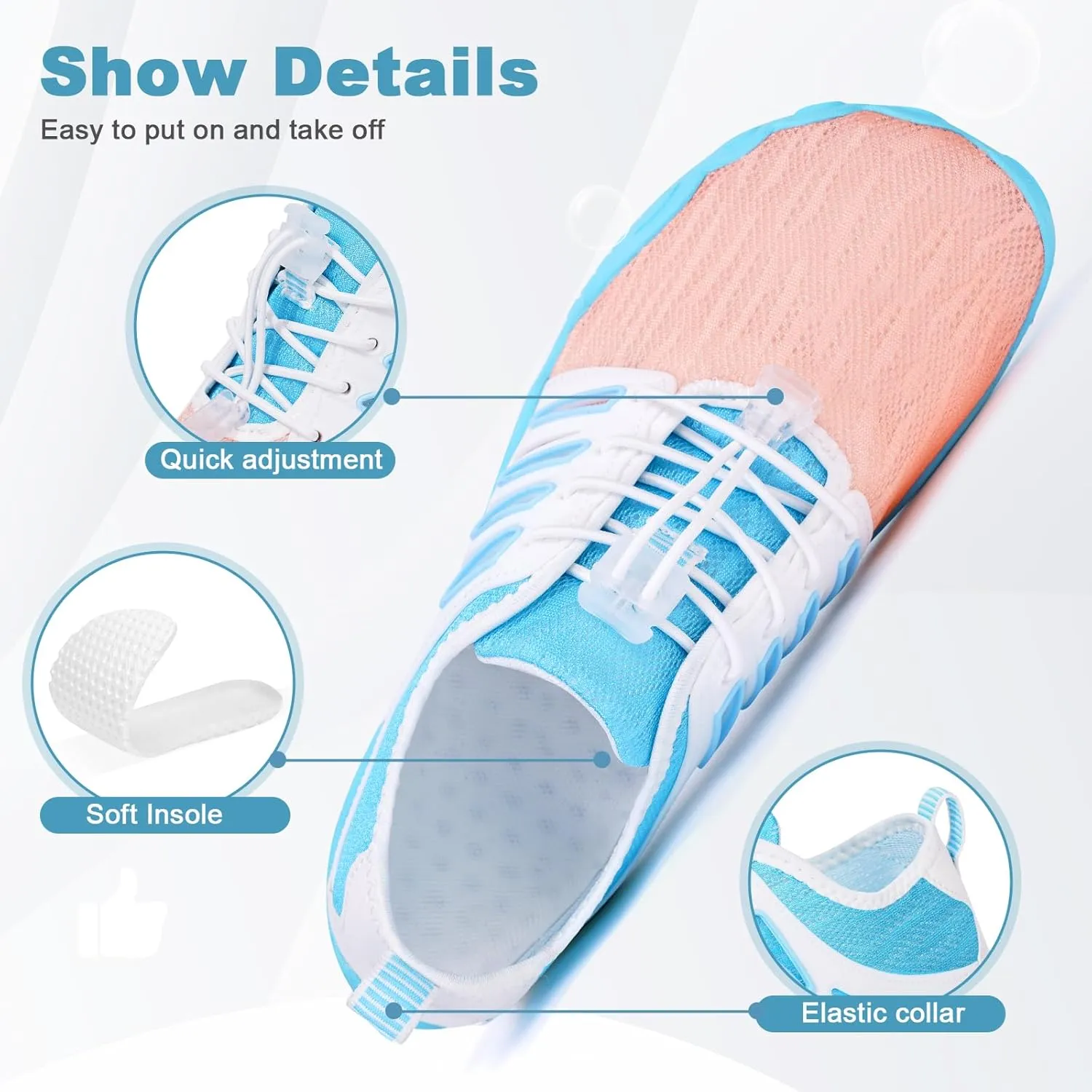 Hike Barefoot Water Shoes for Women Men Hike Lightweight Footwear Quick-Dry Swim Barefoot Shoes Breathable Non-Slip Wide Toe Box for Aqua Fishing River Pool Lake Hiking Kayaking Surfing