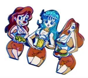 Hooters Enamel Pin - 2 Inch Zinc Alloy Lapel Pin - Sexy Pin, Funny Enamel Pins, Goofy Movie Pin, Anime Pin, 90s Movie Cartoons