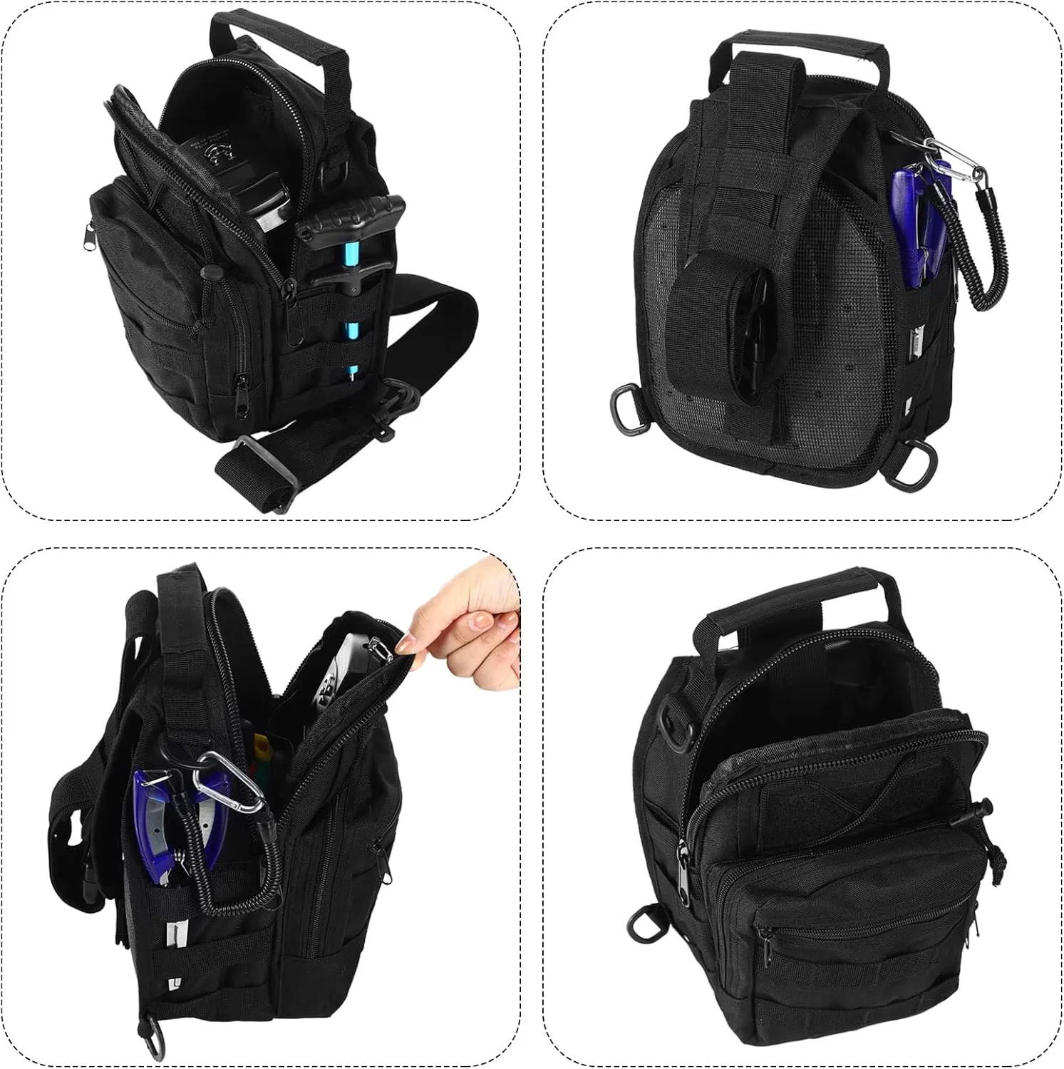 Hungdao 7 Pcs Fishing Tool Kit Fishing Gear Backpack Pliers and Equipment Include Hook Remover Backpack Pliers Kit Scale Gripper Weigh Separator