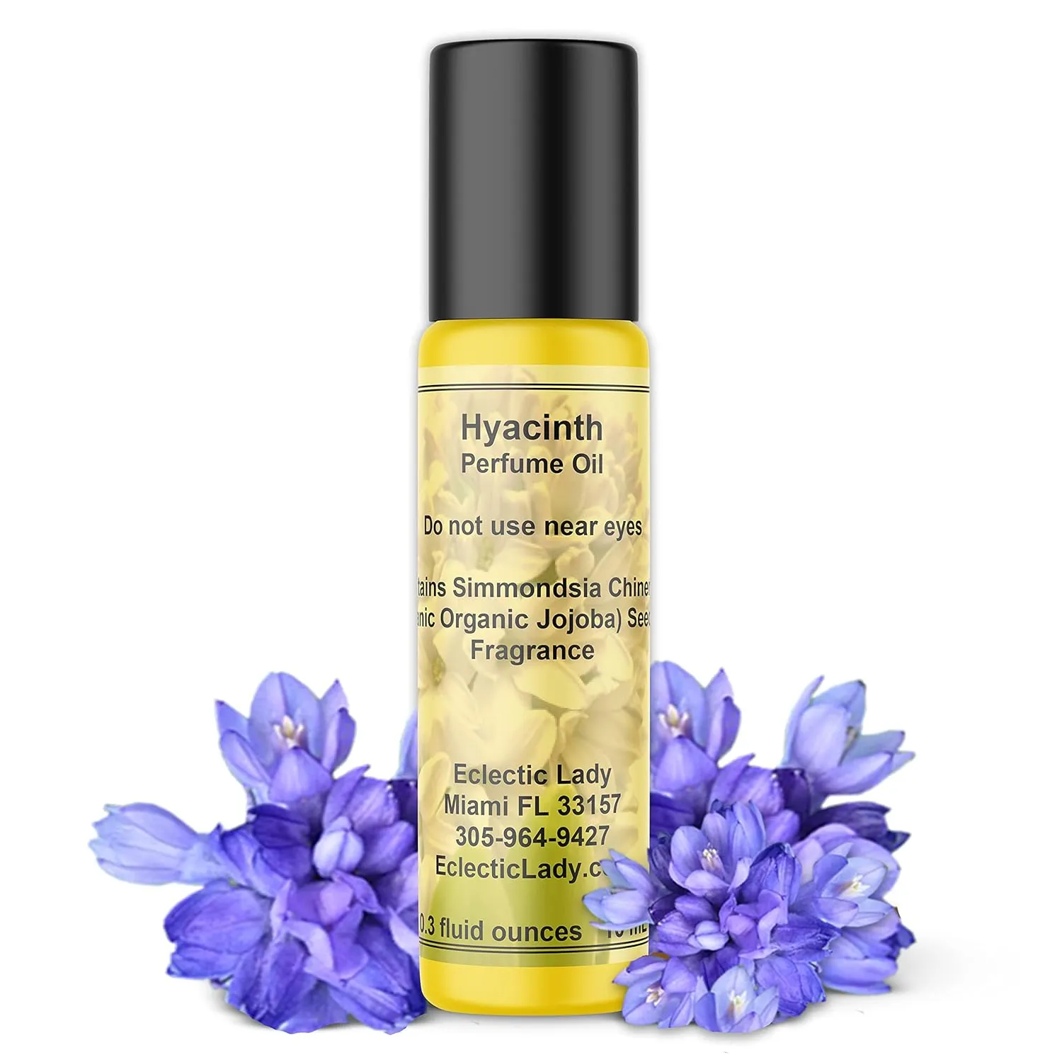 Hyacinth Perfume Oil, 0.3 Oz Portable Roll-On Fragrance with Long-Lasting Scent, Delightful Essential Oils with Real Floral Fresh Aroma for Spring & Summer Season For Daily Use