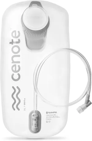 HydraPak Cenote (2L or 3L Hydration Reservoir) - Everyday Water Bladder Made in The USA, Fits Most Packs - Leak-Proof Cap, No-Kink Tube and Self-Sealing Valve
