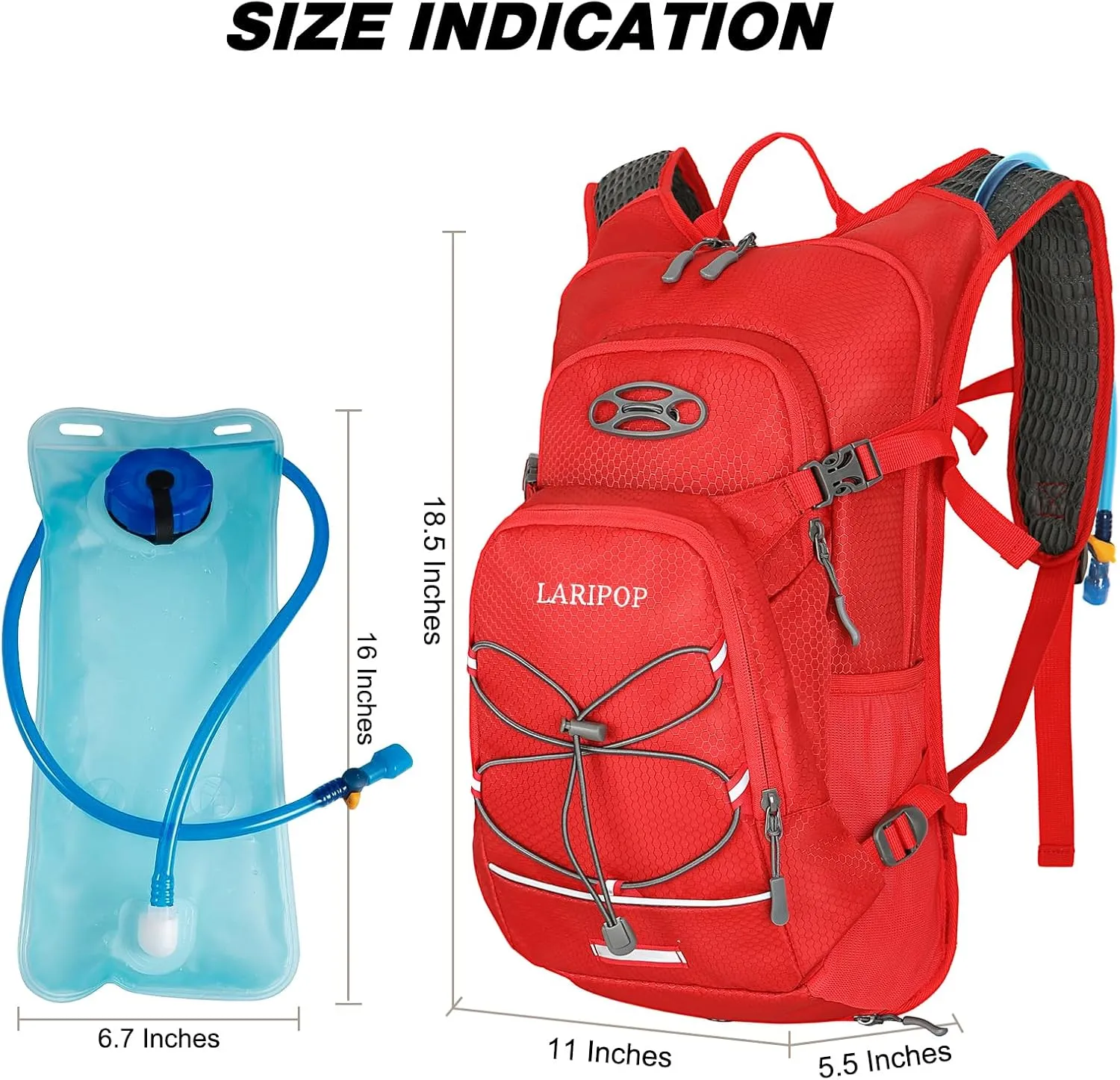 Hydration Backpack 18L with Water Bladder 2L Hiking Water Backpack Women Men Lightweight Hydration Pack for Cycling