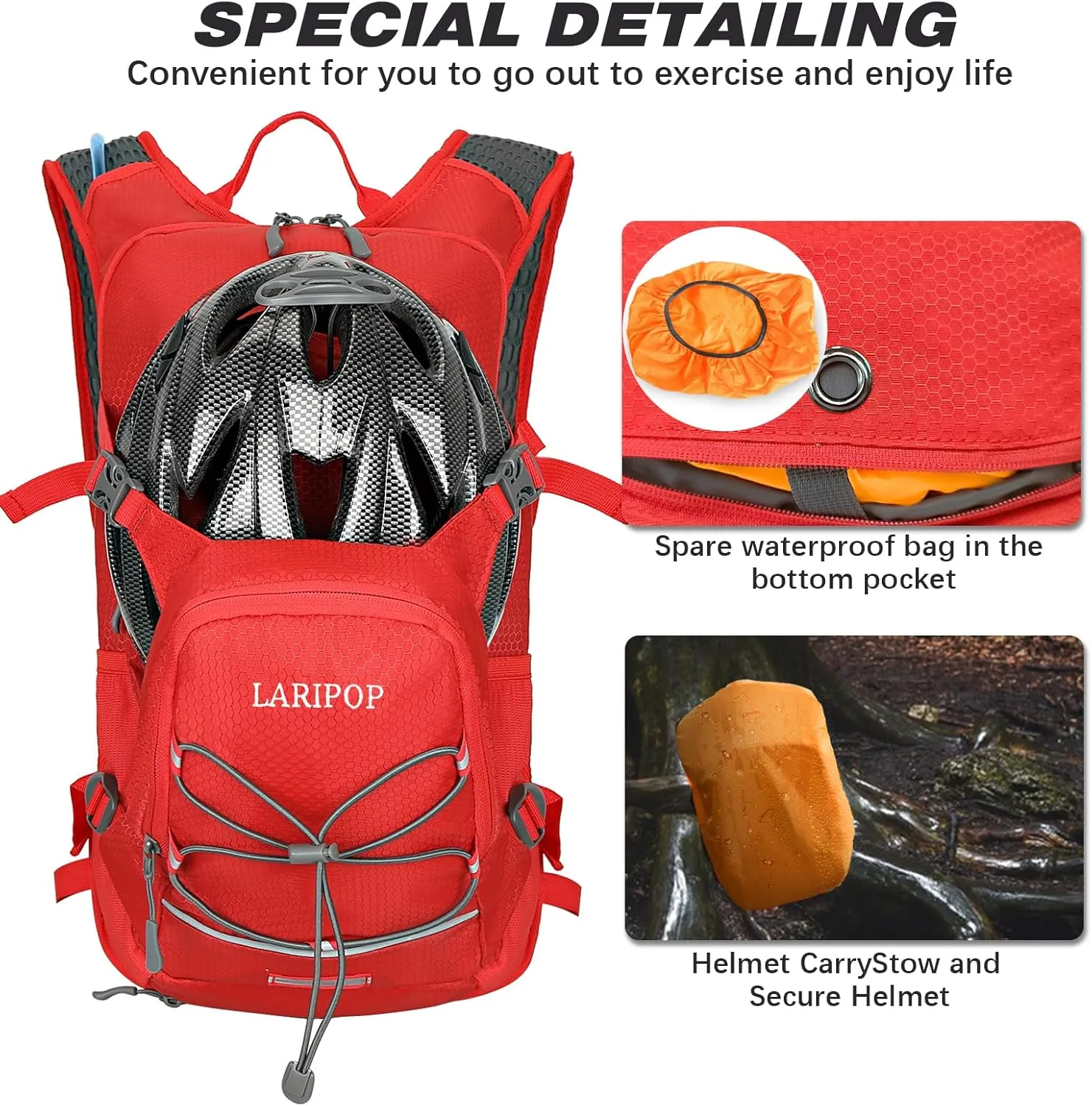 Hydration Backpack 18L with Water Bladder 2L Hiking Water Backpack Women Men Lightweight Hydration Pack for Cycling