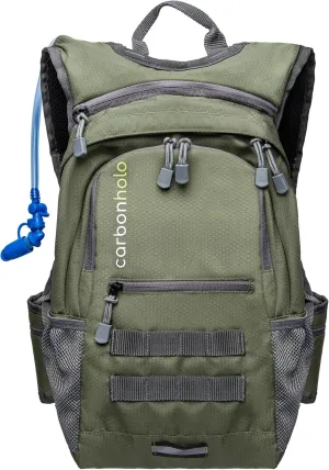 Hydration Backpack for Hiking and Biking | Water Bladder Included | Insulated Pocket | Lightweight, Adjustable (Woodland Green)