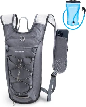 Hydration Backpack with 2L Water Bladder, Hiking Water Backpack for Women Men, Lightweight Cycling Daypack with Phone Pocket & Helmet Net Bag, Hydration Pack for Biking, Running, Skiing