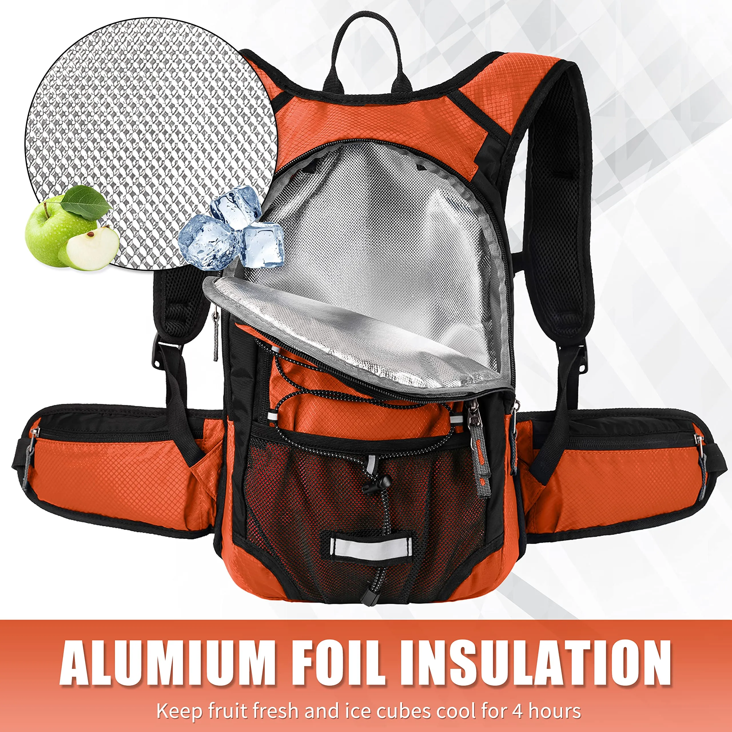 Hydration Pack Hiking Water Backpack - Miracol Hiking Backpack with 2L Bladder - Insulated Lightweight Hydration Backpack