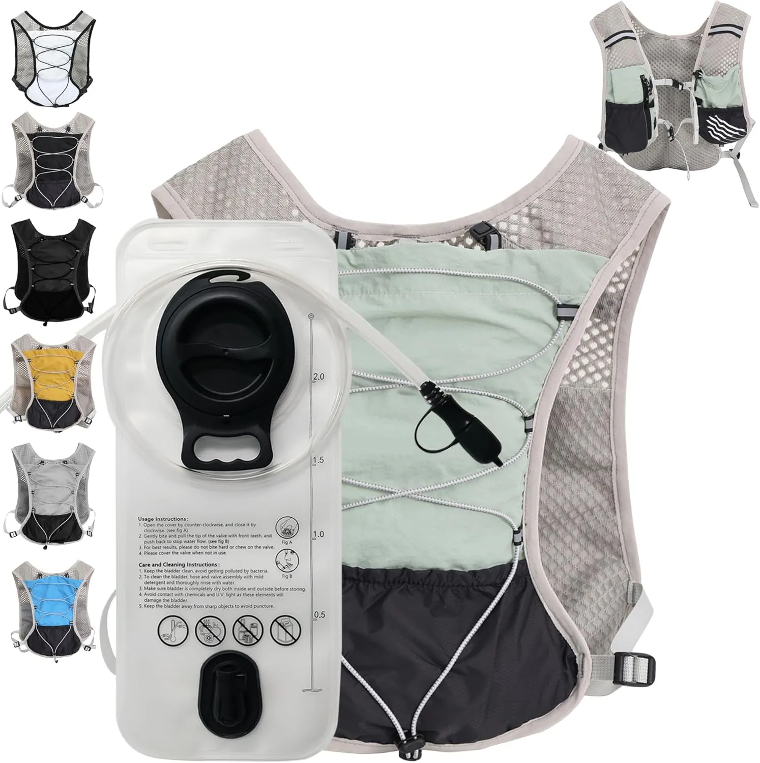 Hydration Running Vest Ultra-Lightweight for Women Men [2025 Upgraded], Breathable All-Weather Water Vest Hiking Backpack, Adjustable Water Backpack for Hiking, Cycling, Trail Marathon Race