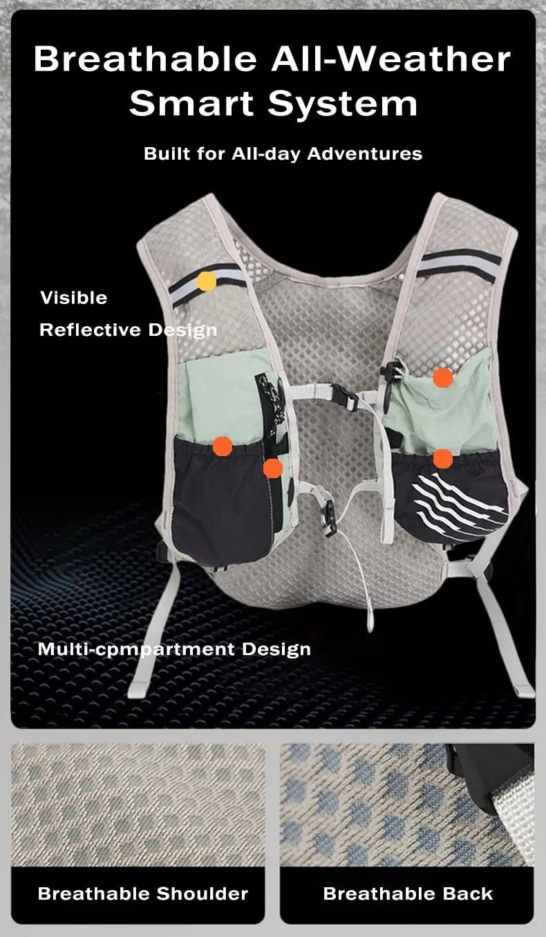 Hydration Running Vest Ultra-Lightweight for Women Men [2025 Upgraded], Breathable All-Weather Water Vest Hiking Backpack, Adjustable Water Backpack for Hiking, Cycling, Trail Marathon Race