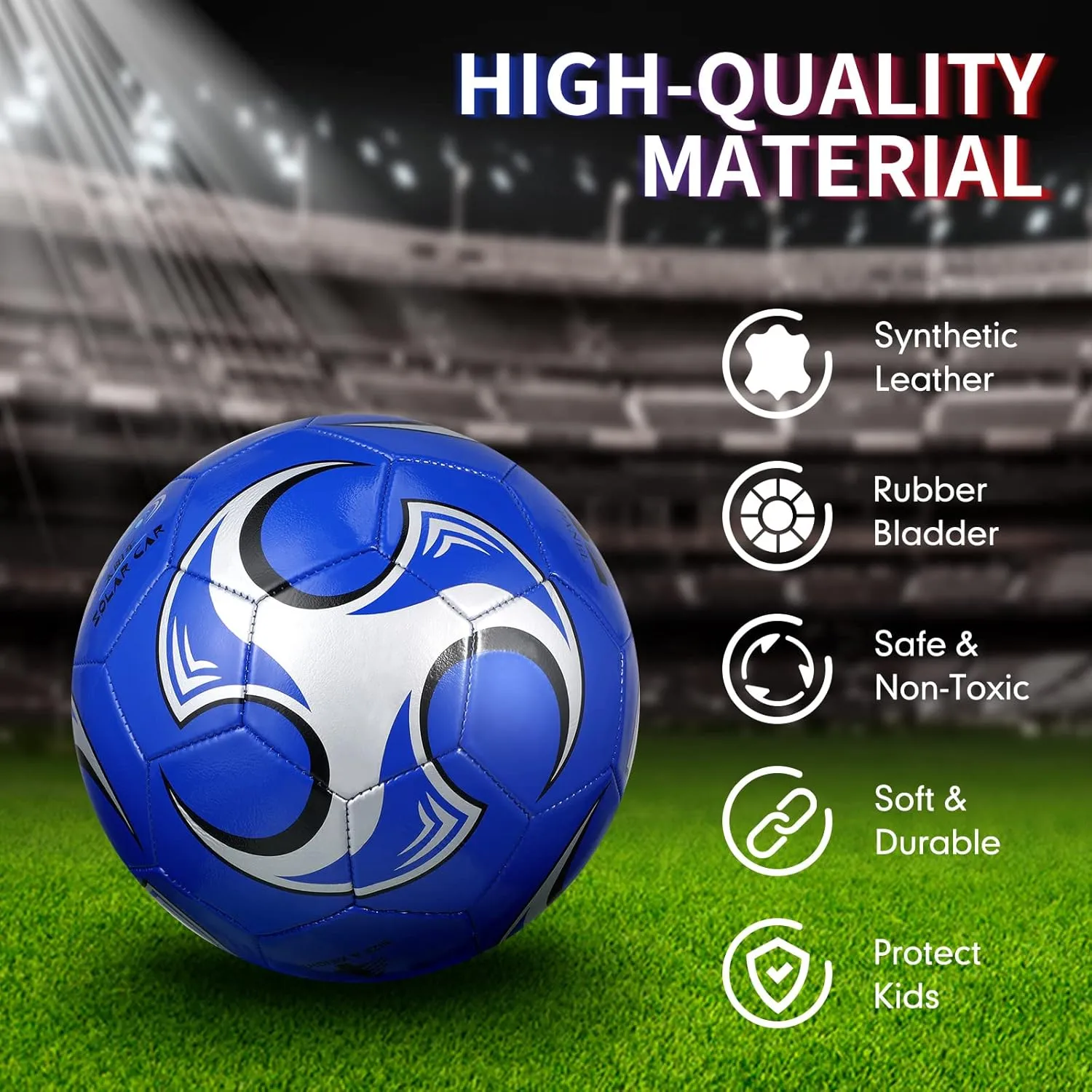 HyDren 4 Pcs Soccer Ball with Pump Official Size Indoor Outdoor Sports Football for Child Teens Adult Players Game Practice Training Sports Ball National Soccer Day Gift