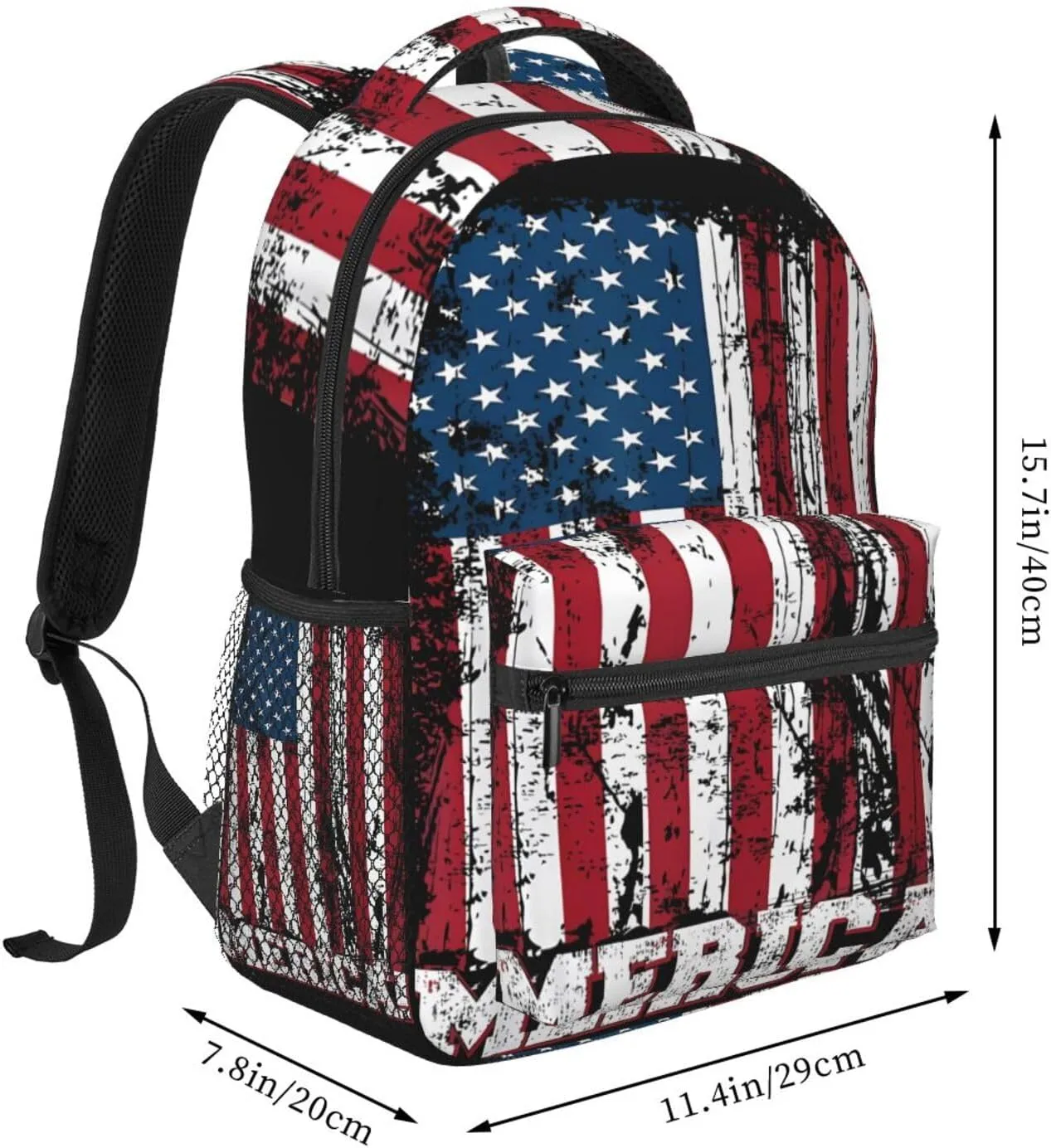 Independence Day American Flag Patriotic Backpack Casual Laptop Backpack Double Shoulder Bag Lightweight Backpack For Women Men Travel