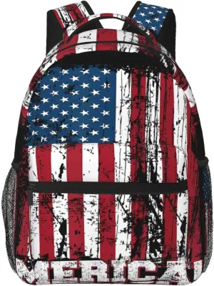 Independence Day American Flag Patriotic Backpack Casual Laptop Backpack Double Shoulder Bag Lightweight Backpack For Women Men Travel