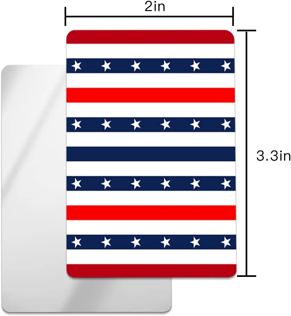 Independence Day Red Blue Star Small Compact Mirror for Purse, Independence Day Red Blue Star Travel Makeup Mirror for Women Men, Rectangular Handheld Compact Pocket Mirror 1 PCS