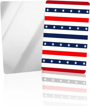 Independence Day Red Blue Star Small Compact Mirror for Purse, Independence Day Red Blue Star Travel Makeup Mirror for Women Men, Rectangular Handheld Compact Pocket Mirror 1 PCS