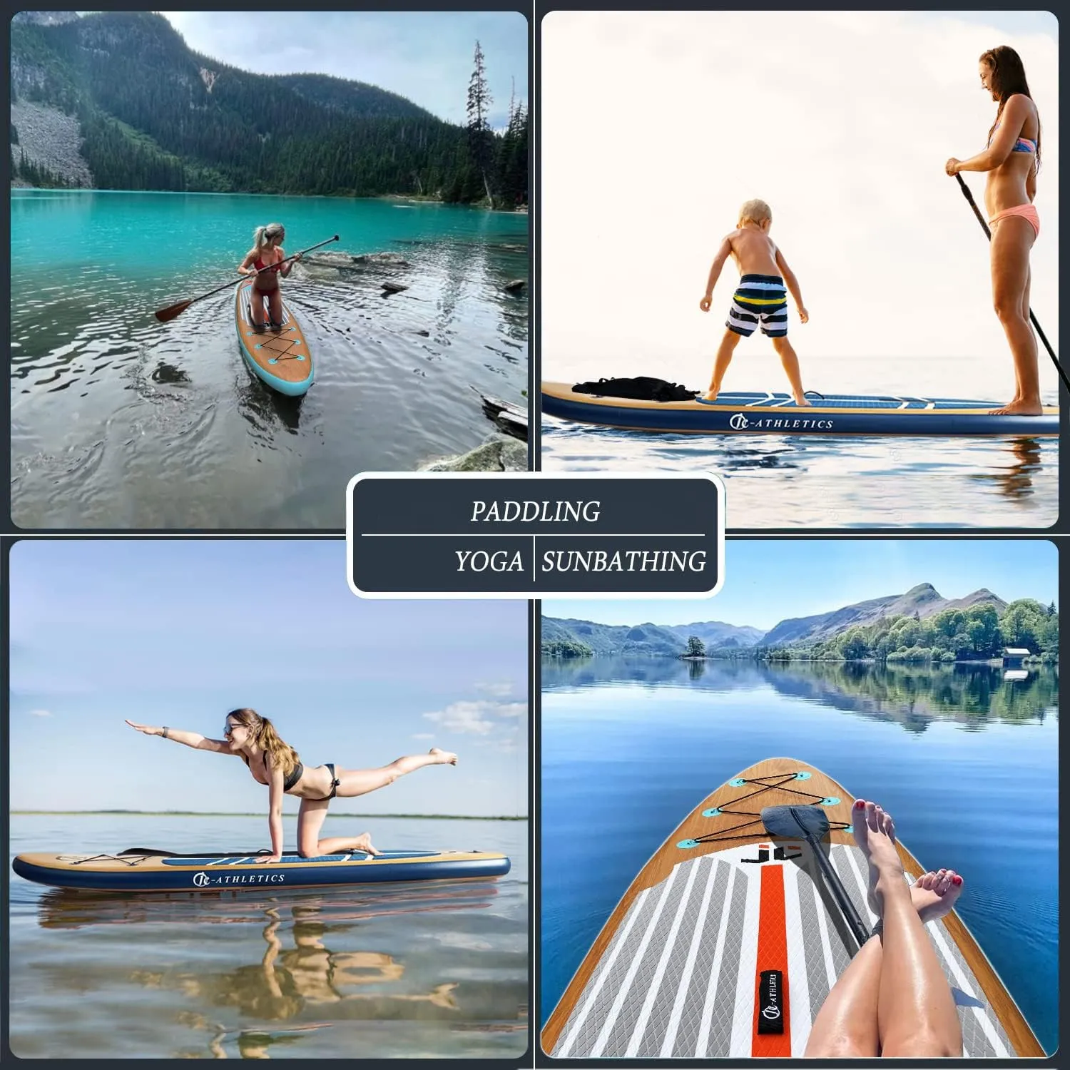 Inflatable Stand Up Paddle Board (6 Inches Thick), ISUP Package W/Premium SUP Accessories & Backpack, Non-Slip Deck,Fins, Adjustable Paddle, Leash, Hand Pump,Standing Boat for Youth & Adult