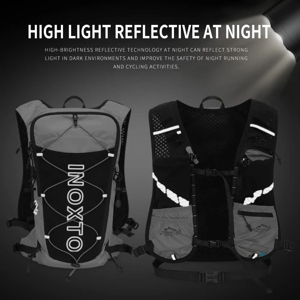 INOXTO Hydration Pack Backpack ，Water Backpack with 2L Leakproof Water Bladder, Running Hydration Vest for Man, Daypack for Cycling Motocross Climbing Trail Running