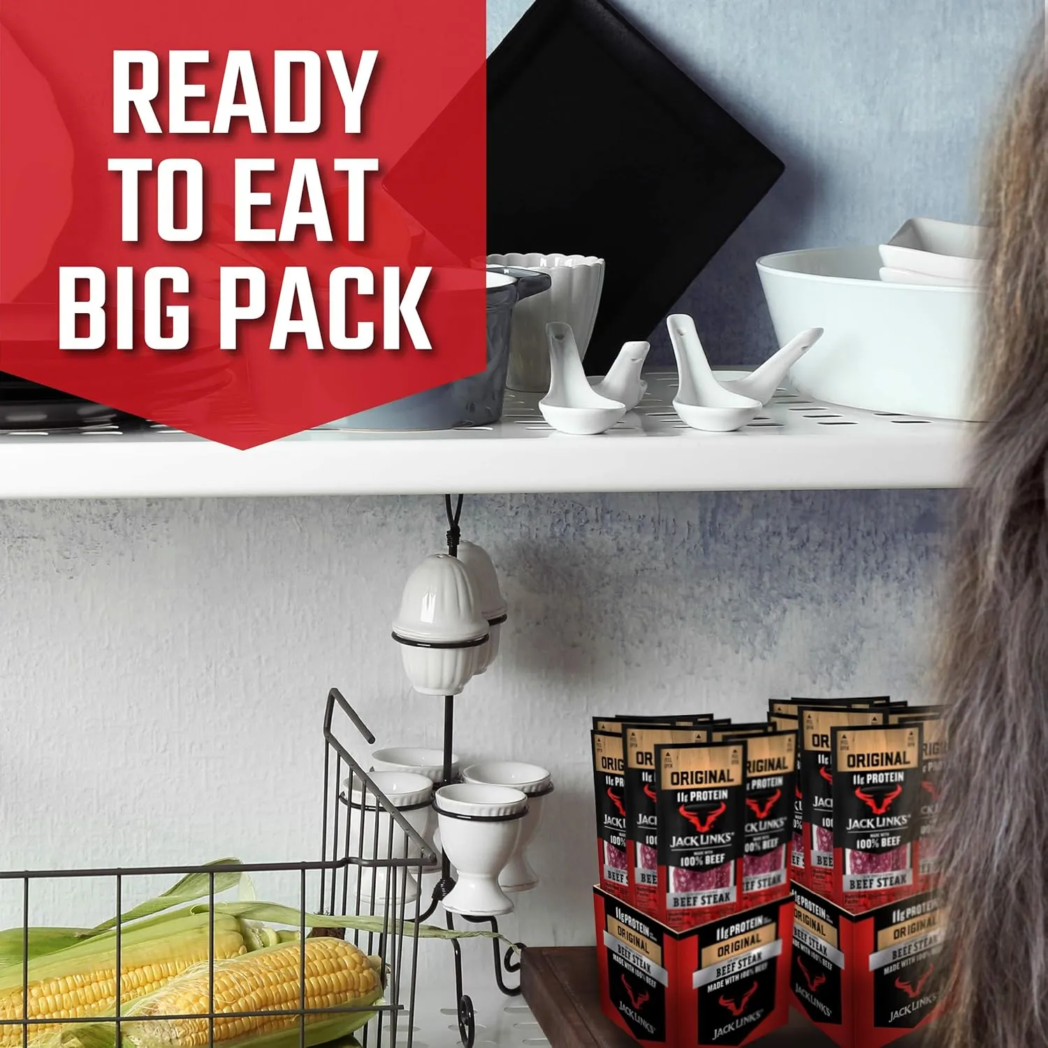 Jack Link's Beef Steak, Original - Protein Snacks, Meat Snack with 12g of Protein, Made with 100% Beef, Individually Wrapped Bulk Snack Pack, Keto Friendly - 1 Oz. (12 Count)