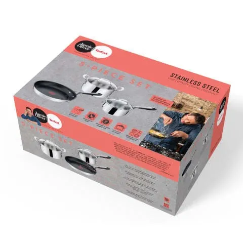 Jamie Oliver 5 Piece Essentials Cookware Set E314S574