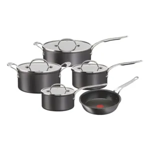 Jamie Oliver Cooks Classics Hard Anodised Non-Stick Cookware Set, 9 Piece H9125S44